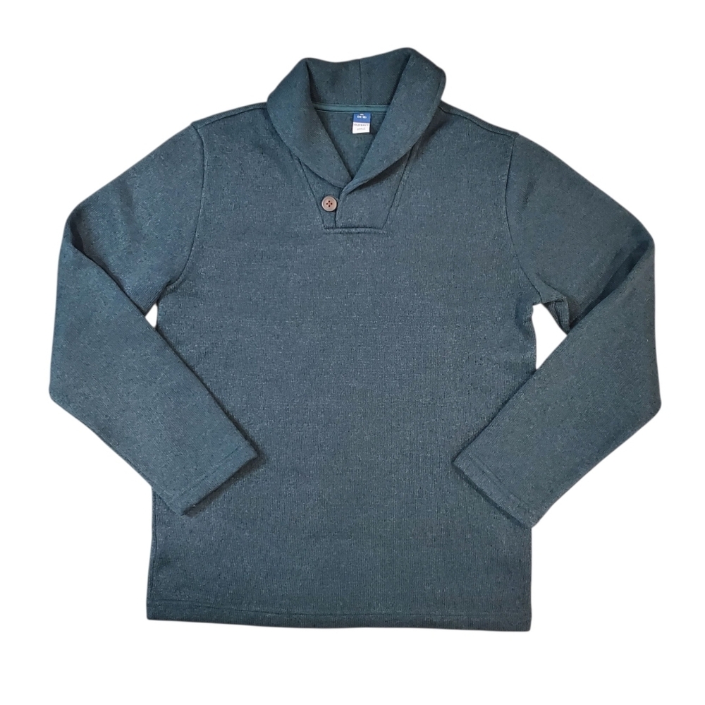 Old Navy Shawl Collar Neck Fleece Pullover Sweater Boys XL 14-16 Green